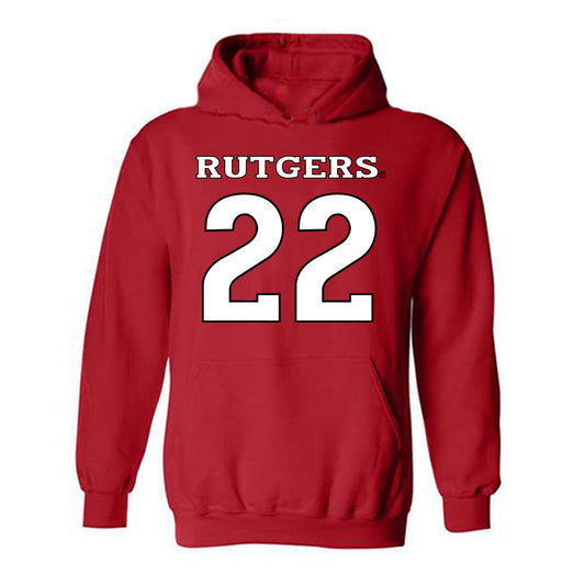 Rutgers - NCAA Men's Basketball : Emannuel Ogbole - Replica Shersey Hooded Sweatshirt-0