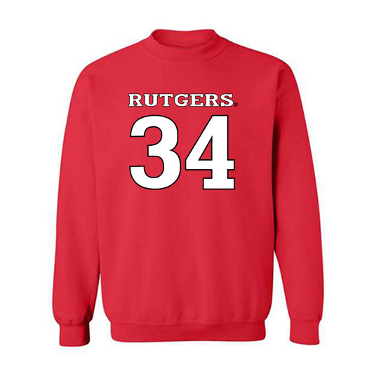 Rutgers - NCAA Baseball : Jack Sweeney - Replica Shersey Crewneck Sweatshirt-0