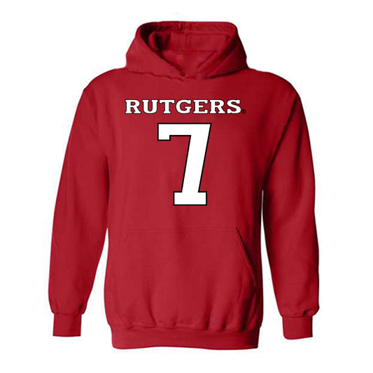 Rutgers - NCAA Men's Track & Field : Sincere Robinson - Replica Shersey Hooded Sweatshirt-0
