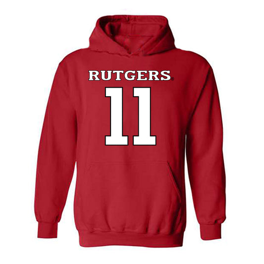 Rutgers - NCAA Football : Logan Blake - Replica Shersey Hooded Sweatshirt-0
