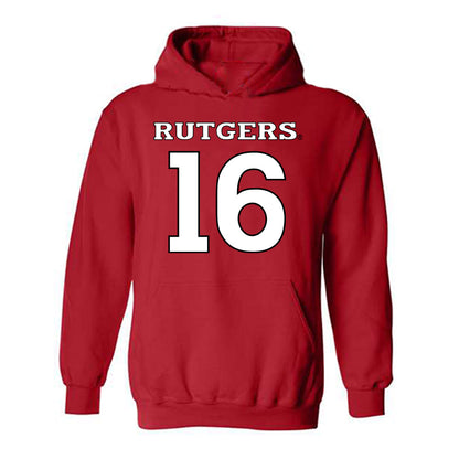 Rutgers - NCAA Men's Soccer : Dylan Carlson - Replica Shersey Hooded Sweatshirt-0