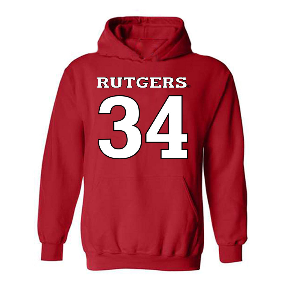 Rutgers - NCAA Baseball : Jack Sweeney - Replica Shersey Hooded Sweatshirt-0