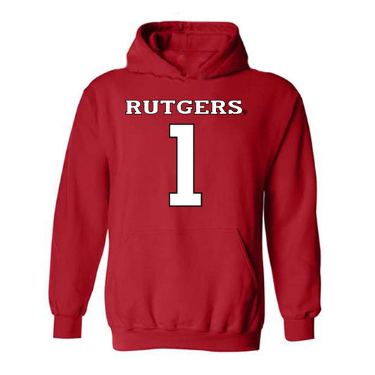 Rutgers - NCAA Men's Basketball : JaMichael Davis - Replica Shersey Hooded Sweatshirt-0