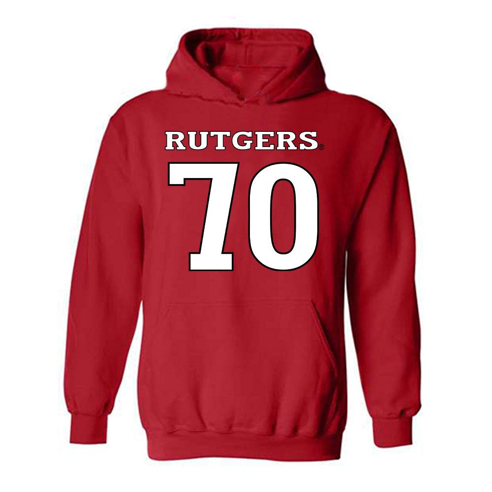 Rutgers - NCAA Football : Zach Aamland - Replica Shersey Hooded Sweatshirt-0