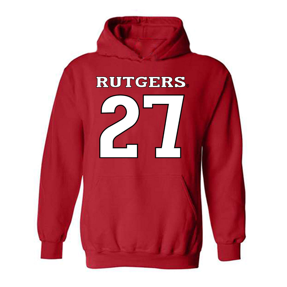 Rutgers - NCAA Football : Sage Clawges - Replica Shersey Hooded Sweatshirt-0