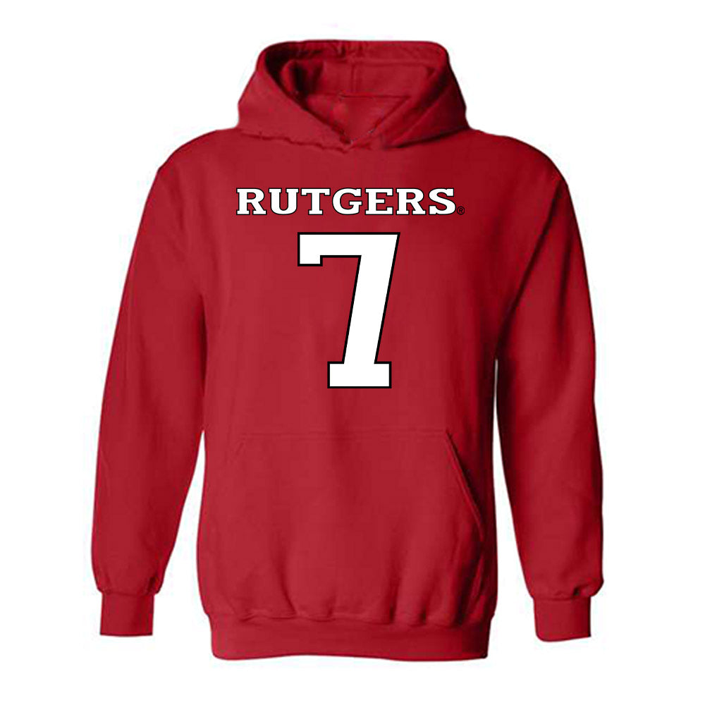 Rutgers - NCAA Football : Dylan Braithwaite - Replica Shersey Hooded Sweatshirt-0