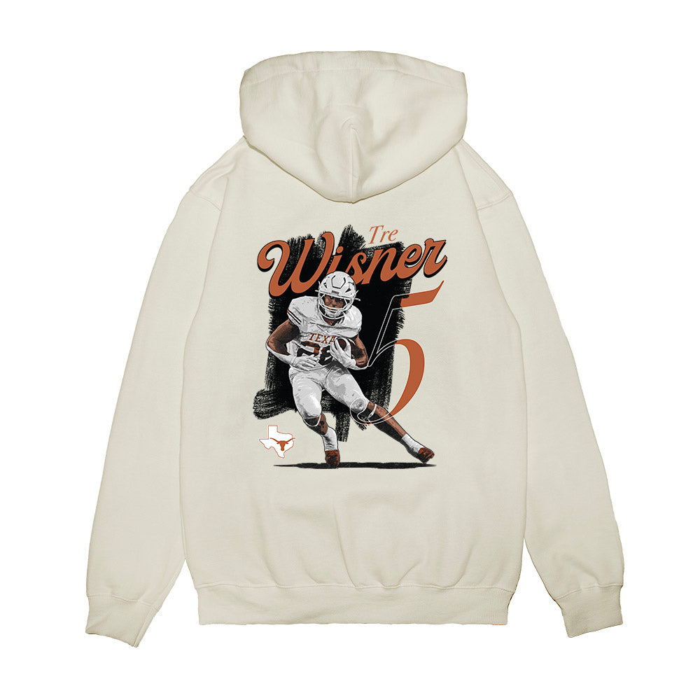 Texas - NCAA Football : Quintrevion Wisner - Graphic Tee Premium Hooded Sweatshirt-1