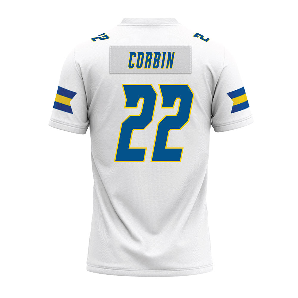 Delaware - NCAA Football : Jawarren Corbin - White Premium Football Jersey-1