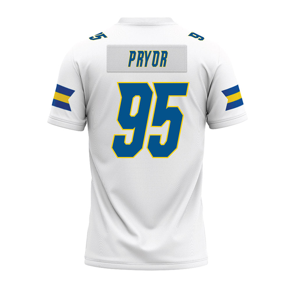 Delaware - NCAA Football : Micah Pryor - White Premium Football Jersey-1