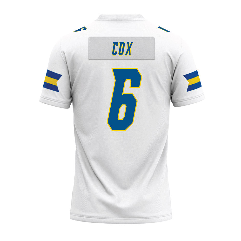 Delaware - NCAA Football : Kshawn Cox - White Premium Football Jersey-1