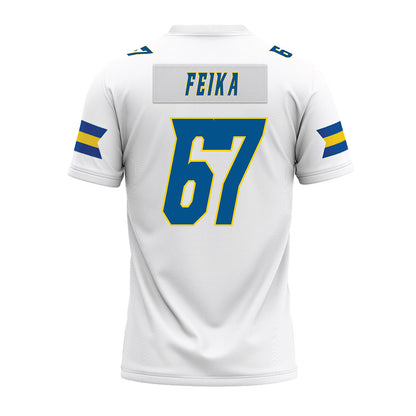 Delaware - NCAA Football : Mustafa Feika - White Premium Football Jersey-1