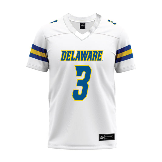 Delaware - NCAA Football : Zach Marker - White Premium Football Jersey-0