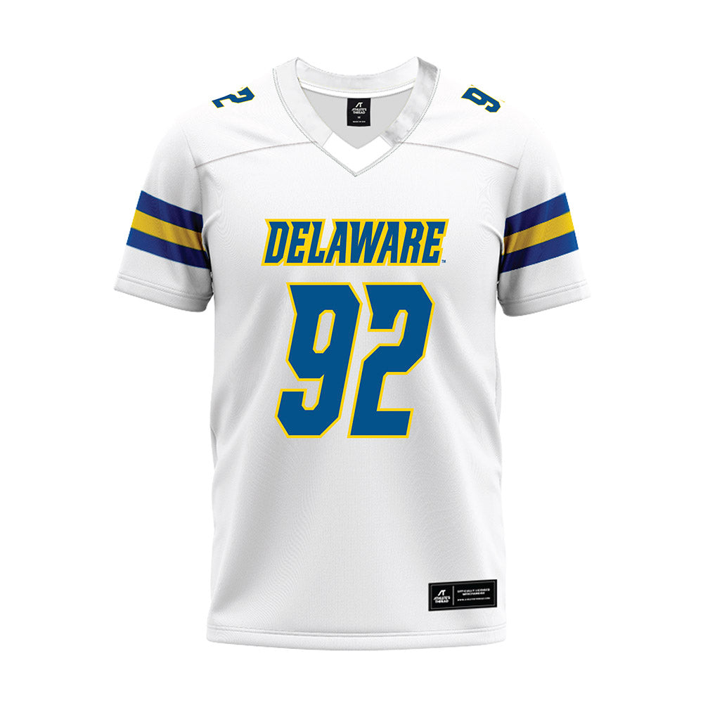 Delaware - NCAA Football : Sky Sholder - White Premium Football Jersey-0