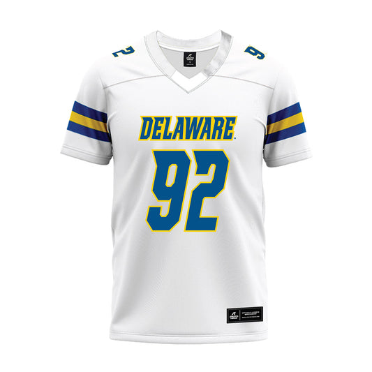 Delaware - NCAA Football : Sky Sholder - White Premium Football Jersey-0