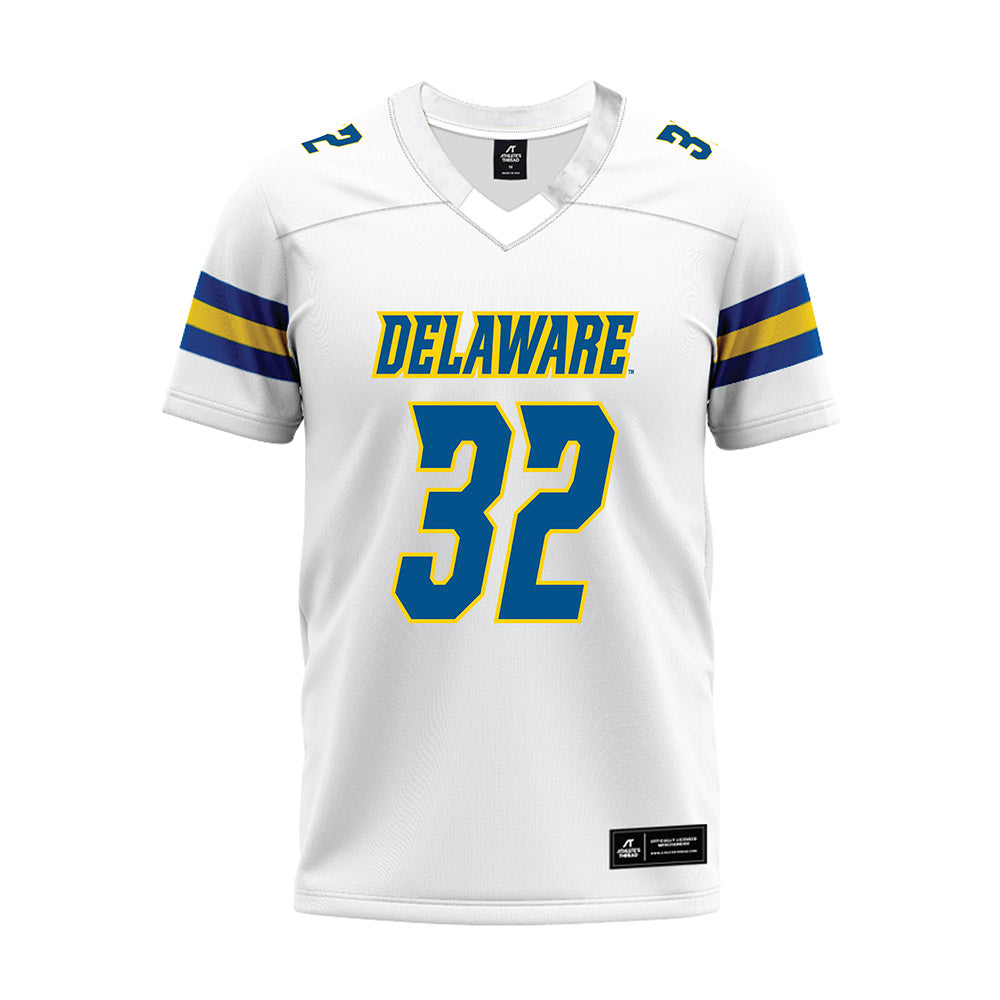 Delaware - NCAA Football : Marje Mulumba - White Premium Football Jersey-0