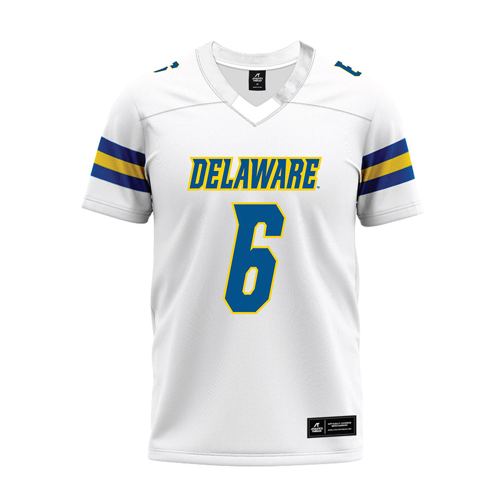 Delaware - NCAA Football : Kshawn Cox - White Premium Football Jersey-0