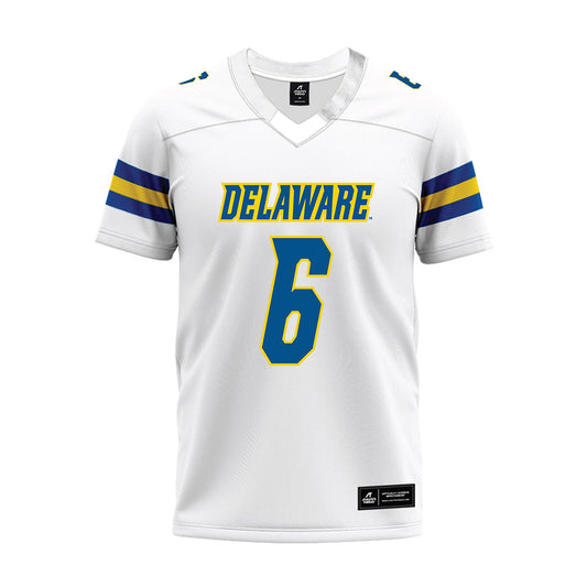 Delaware - NCAA Football : Kshawn Cox - White Premium Football Jersey-0