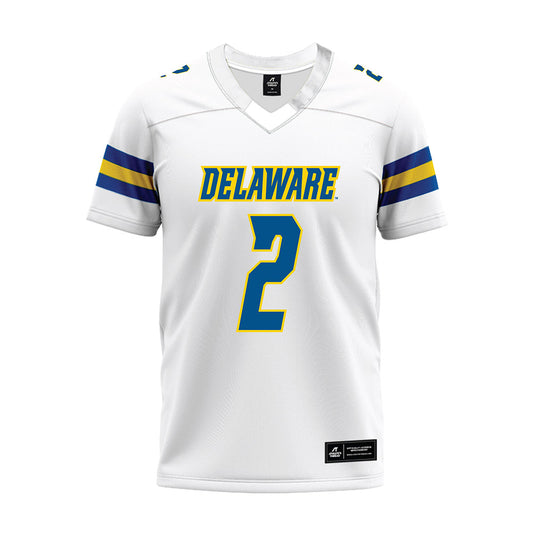 Delaware - NCAA Football : Riley Trujillo - White Premium Football Jersey-0