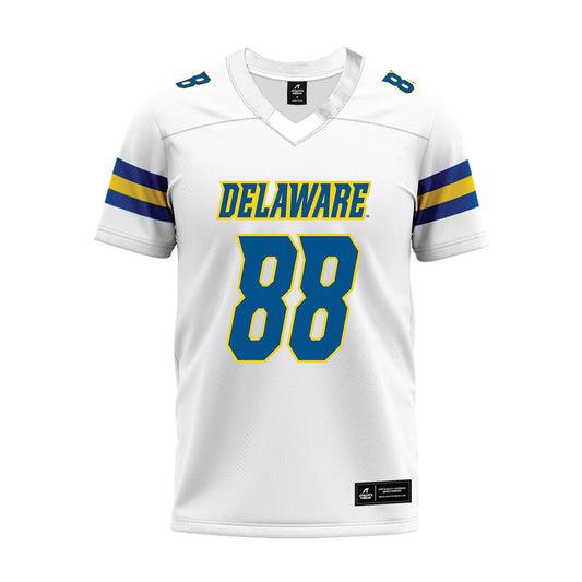 Delaware - NCAA Football : Elijah Sessoms - White Premium Football Jersey-0
