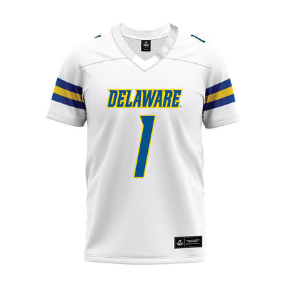 Delaware - NCAA Football : Nathan Evans - White Premium Football Jersey-0