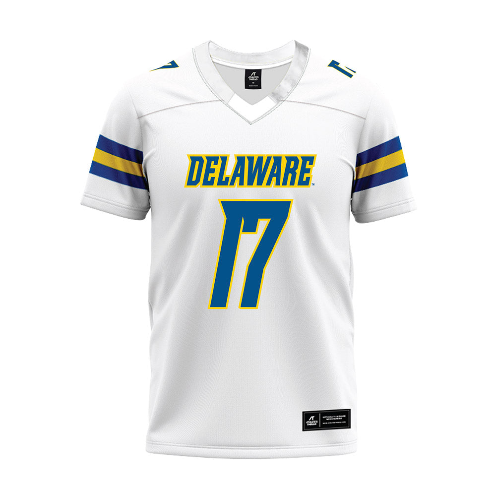 Delaware - NCAA Football : Emmanuel Doku - White Premium Football Jersey-0