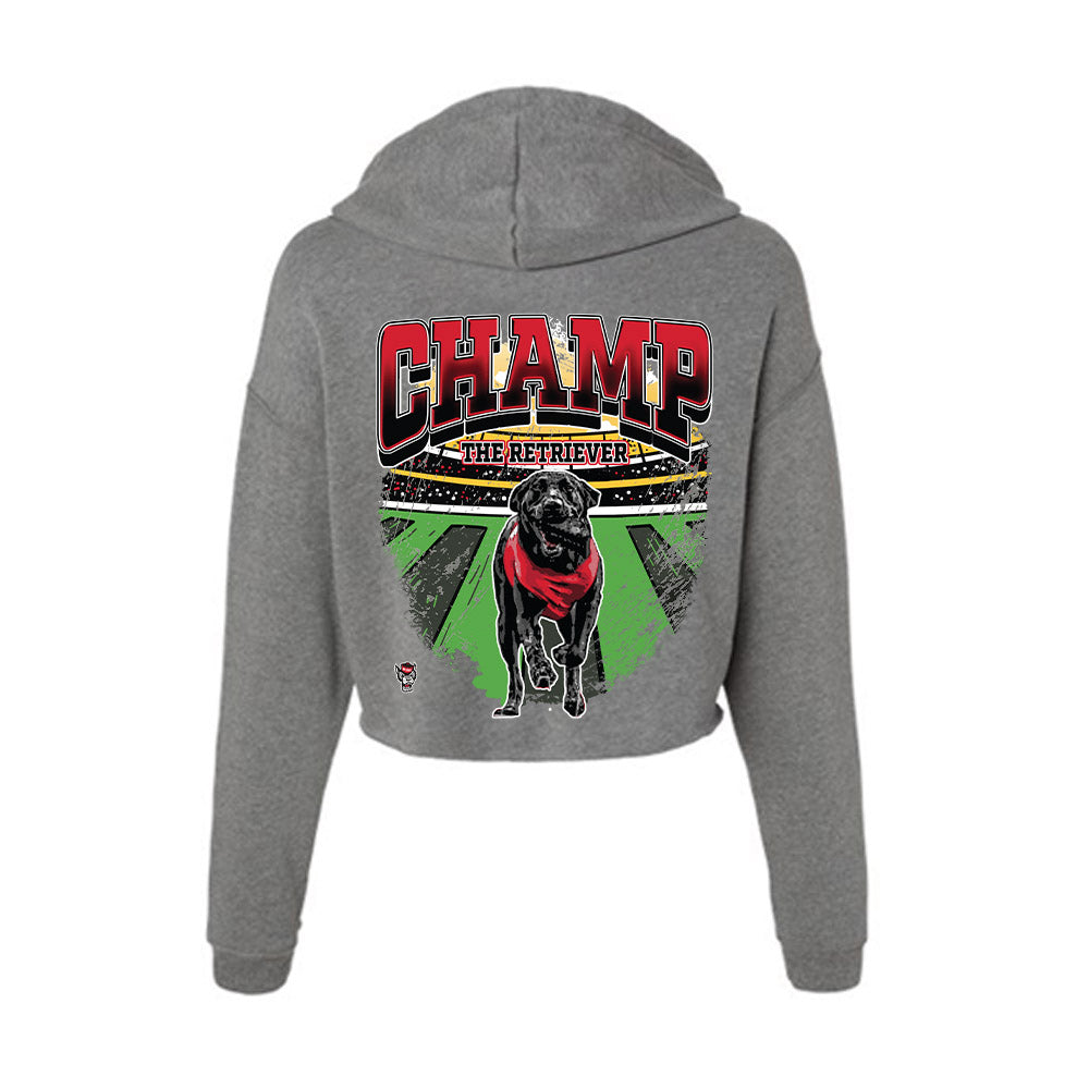 NC State - Ripken : - Champ The Retriever Women's Crop Fleece Hoodie-1