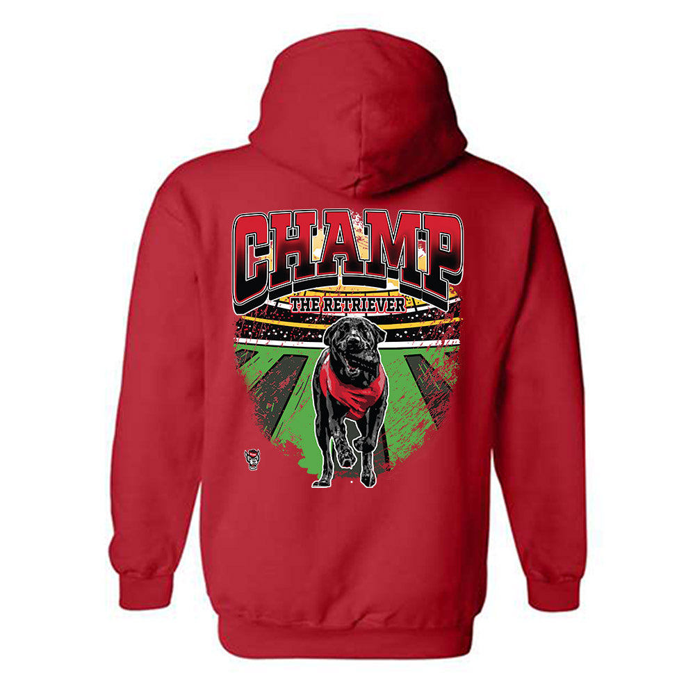 NC State - NCAA Football : - Champ The Retriever Hooded Sweatshirt-1