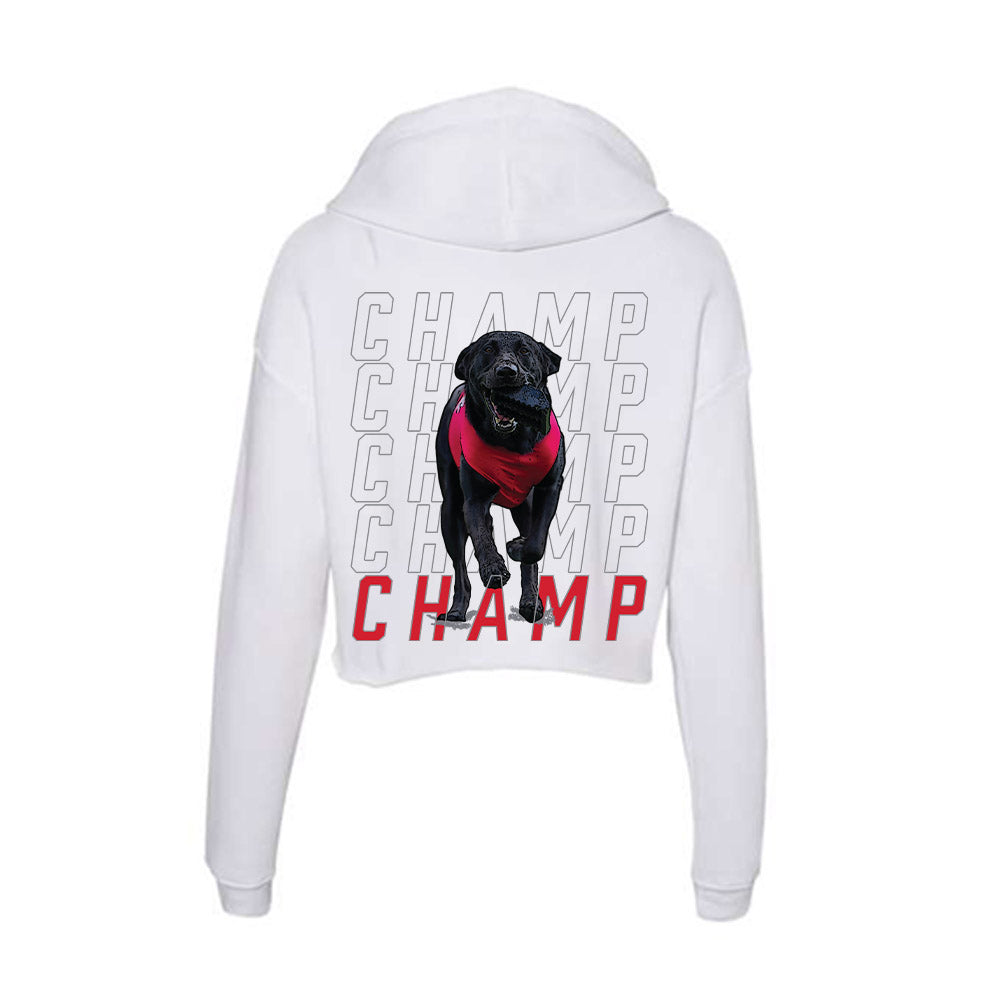 NC State - Ripken : - Champ The Tee Dog Women's Crop Fleece Hoodie-1