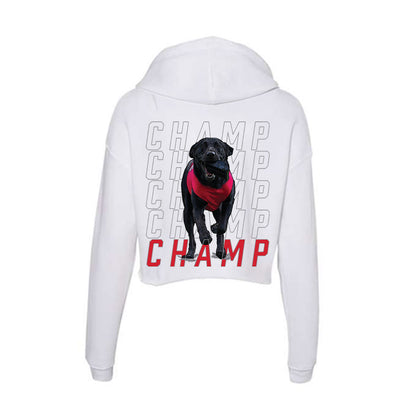 NC State - Ripken : - Champ The Tee Dog Women's Crop Fleece Hoodie-1