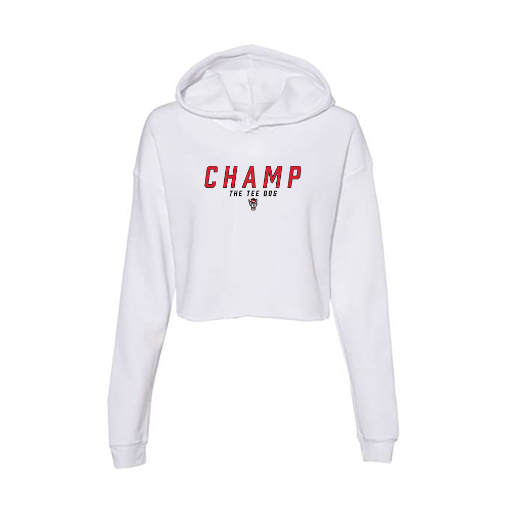 NC State - Ripken : - Champ The Tee Dog Women's Crop Fleece Hoodie-0