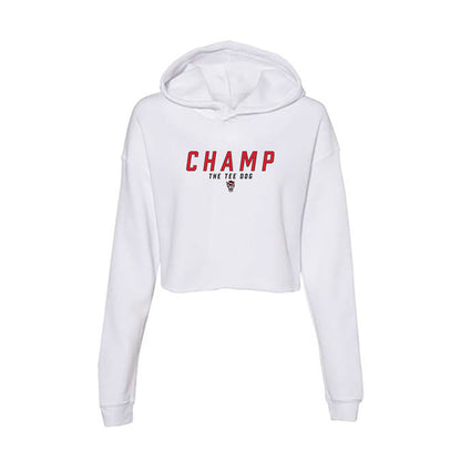 NC State - Ripken : - Champ The Tee Dog Women's Crop Fleece Hoodie-0