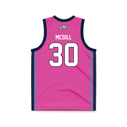 UNF - NCAA Women's Basketball : Dezuray McGill - Pink Basketball Jersey-1