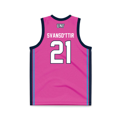 UNF - NCAA Women's Basketball : Agnes Svansd'ttir - Pink Basketball Jersey-1