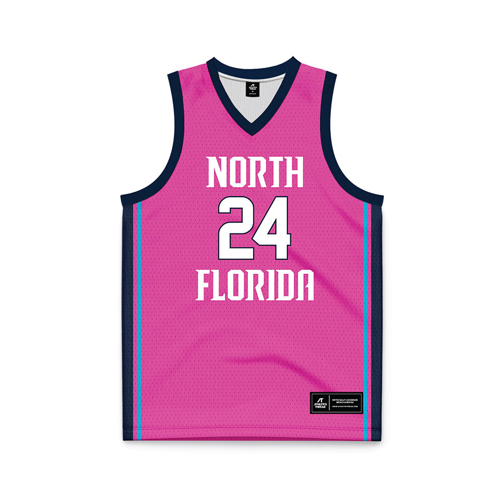 UNF - NCAA Women's Basketball : Karyzma Pierre - Pink Basketball Jersey-0