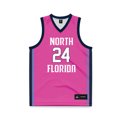 UNF - NCAA Women's Basketball : Karyzma Pierre - Pink Basketball Jersey-0