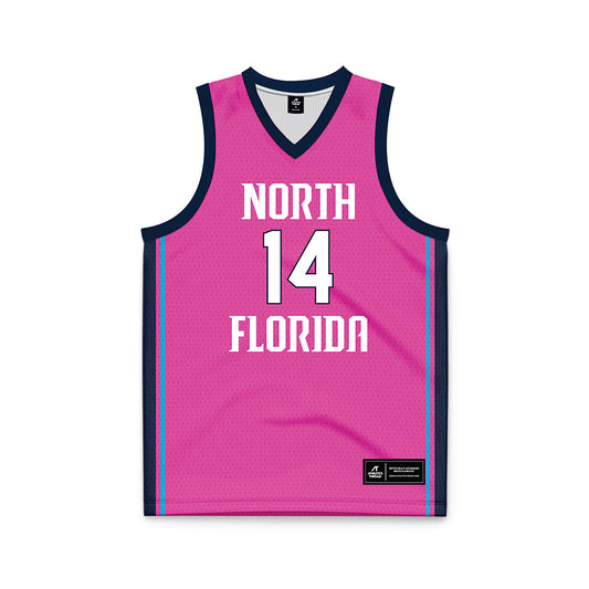 UNF - NCAA Women's Basketball : Abby Knauff - Pink Basketball Jersey-0