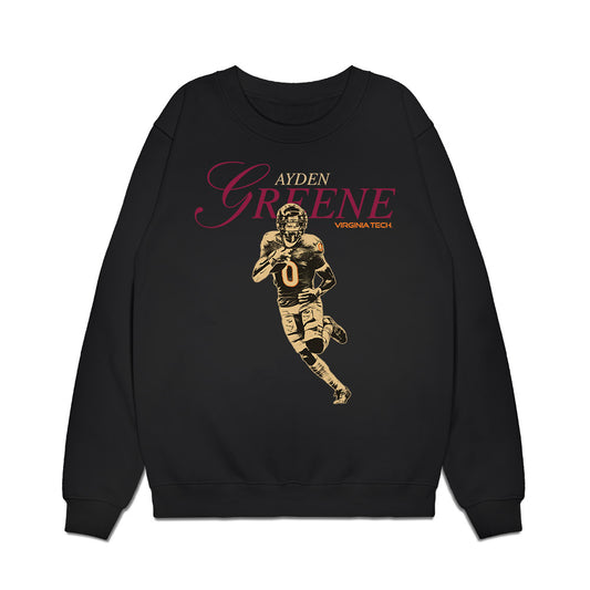 Virginia Tech - NCAA Football : Ayden Greene - Graphic Tee Premium Crewneck Sweatshirt-0