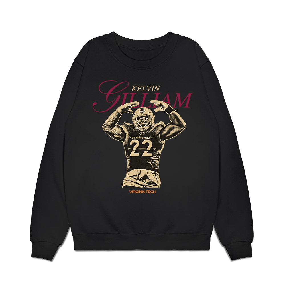 Virginia Tech - NCAA Football : Kelvin Gilliam Jr. - Graphic Tee Premium Crewneck Sweatshirt-0