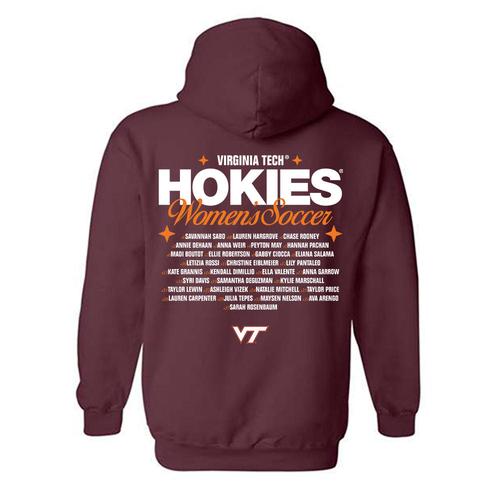 Virginia Tech - NCAA Women's Soccer : Roster Shirt Hooded Sweatshirt-1