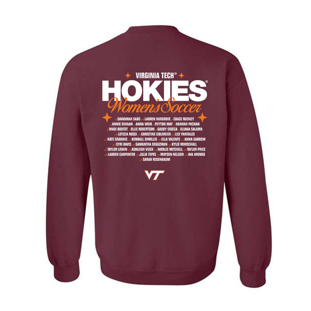 Virginia Tech - NCAA Women's Soccer : Roster Shirt Crewneck Sweatshirt-1