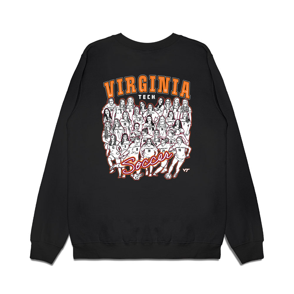 Virginia Tech - NCAA Women's Soccer : Team Collage Premium Crewneck Sweatshirt-1