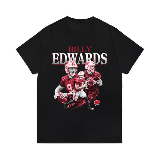 Wisconsin - NCAA Football : Billy Edwards Jr - Collage Comfort Colors T-Shirt-0