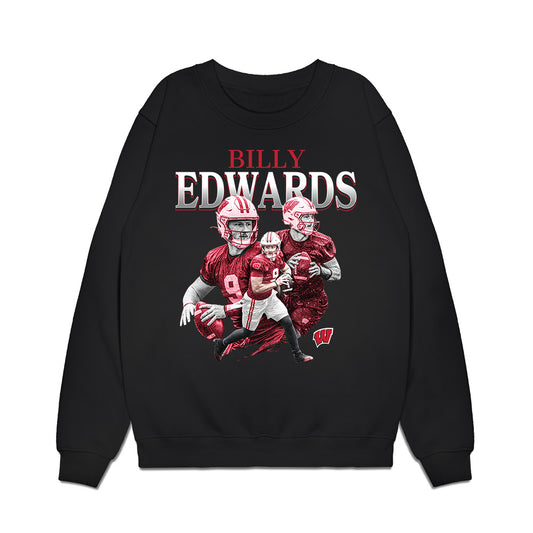 Wisconsin - NCAA Football : Billy Edwards Jr - Collage Premium Crewneck Sweatshirt-0