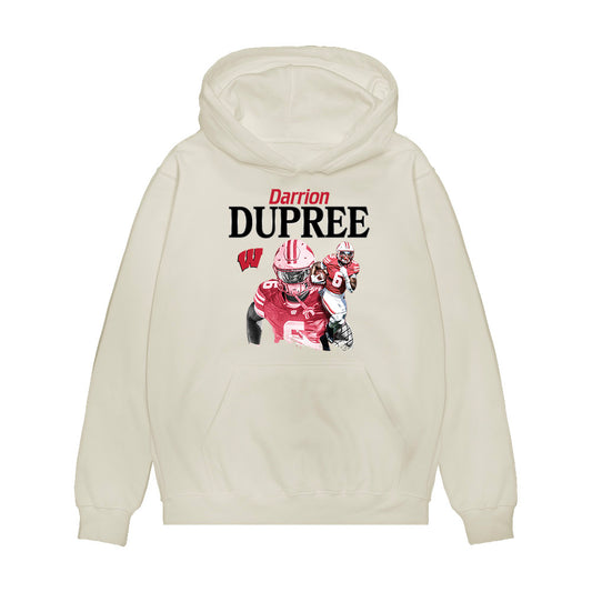 Wisconsin - NCAA Football : Darrion Dupree - Collage Premium Hooded Sweatshirt-0