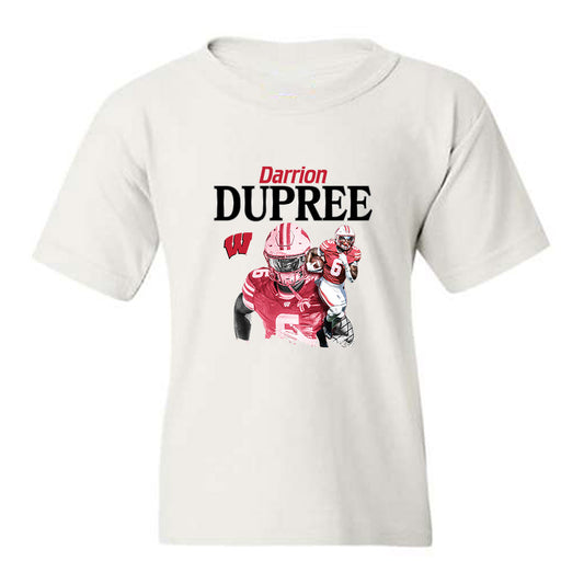 Wisconsin - NCAA Football : Darrion Dupree - Collage Youth T-Shirt-0