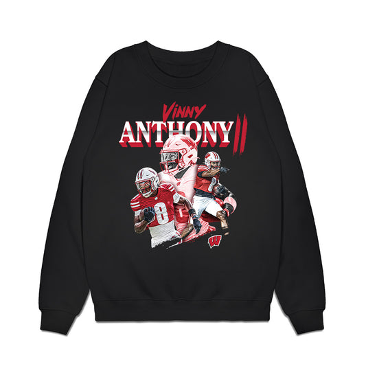 Wisconsin - NCAA Football : Vinny Anthony II - Collage Premium Crewneck Sweatshirt-0
