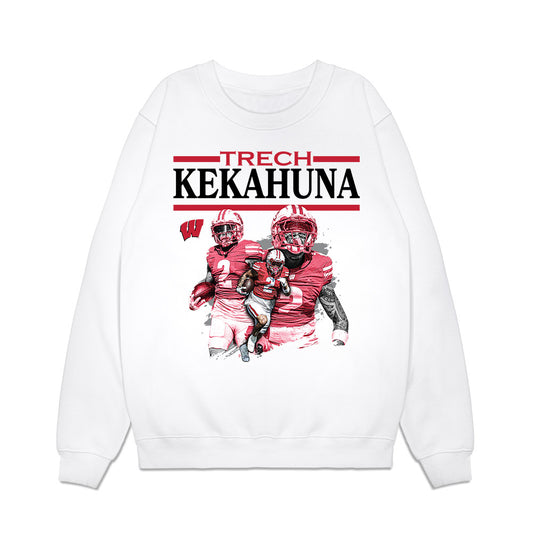 Wisconsin - NCAA Football : Trech Kekahuna - Collage Premium Crewneck Sweatshirt-0