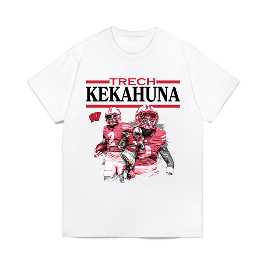 Wisconsin - NCAA Football : Trech Kekahuna - Collage Comfort Colors T-Shirt-0