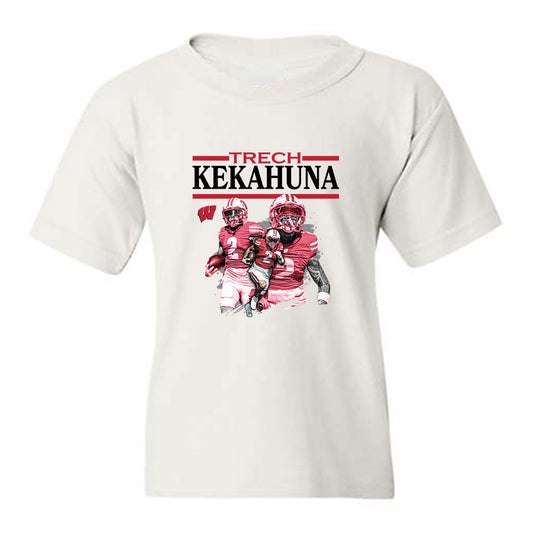 Wisconsin - NCAA Football : Trech Kekahuna - Collage Youth T-Shirt-0