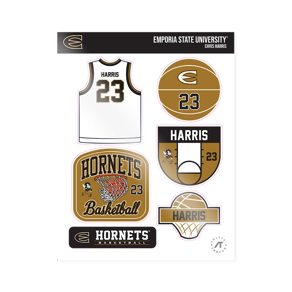Emporia - NCAA Men's Basketball : Chris Harris - Sticker Sheet-0